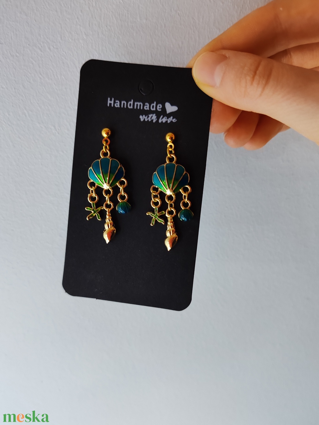 Divatos kagylós Fülbevaló - ékszer - fülbevaló - lógó fülbevaló - Meska.hu