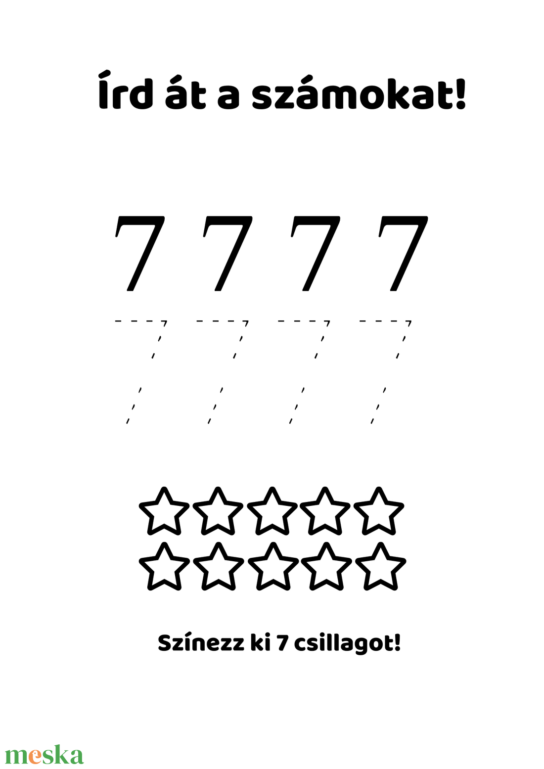Számírás gyakorló foglalkoztató füzet 4-6 éveseknek � letölthető PDF - játék & sport - készségfejlesztő és logikai játék - oktató játékok - Meska.hu