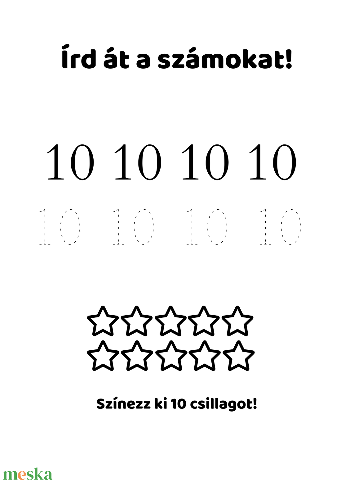 Számírás gyakorló foglalkoztató füzet 4-6 éveseknek � letölthető PDF - játék & sport - készségfejlesztő és logikai játék - oktató játékok - Meska.hu