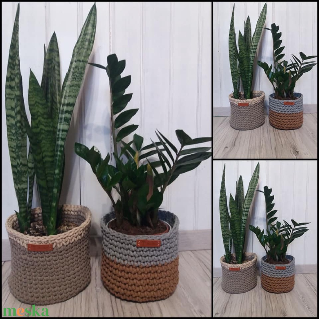 Horgolt kaspók. virágtartók. - otthon & életmód - dekoráció - Meska.hu