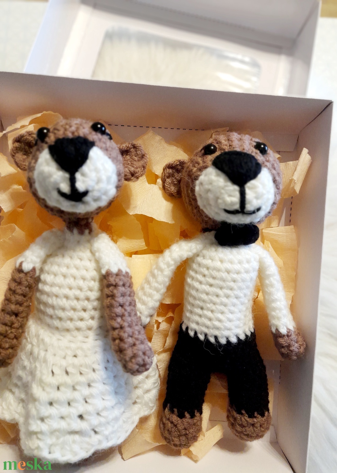 Horgolt macipár - esküvőre, eljegyzésre. - esküvő - esküvői szett - Meska.hu