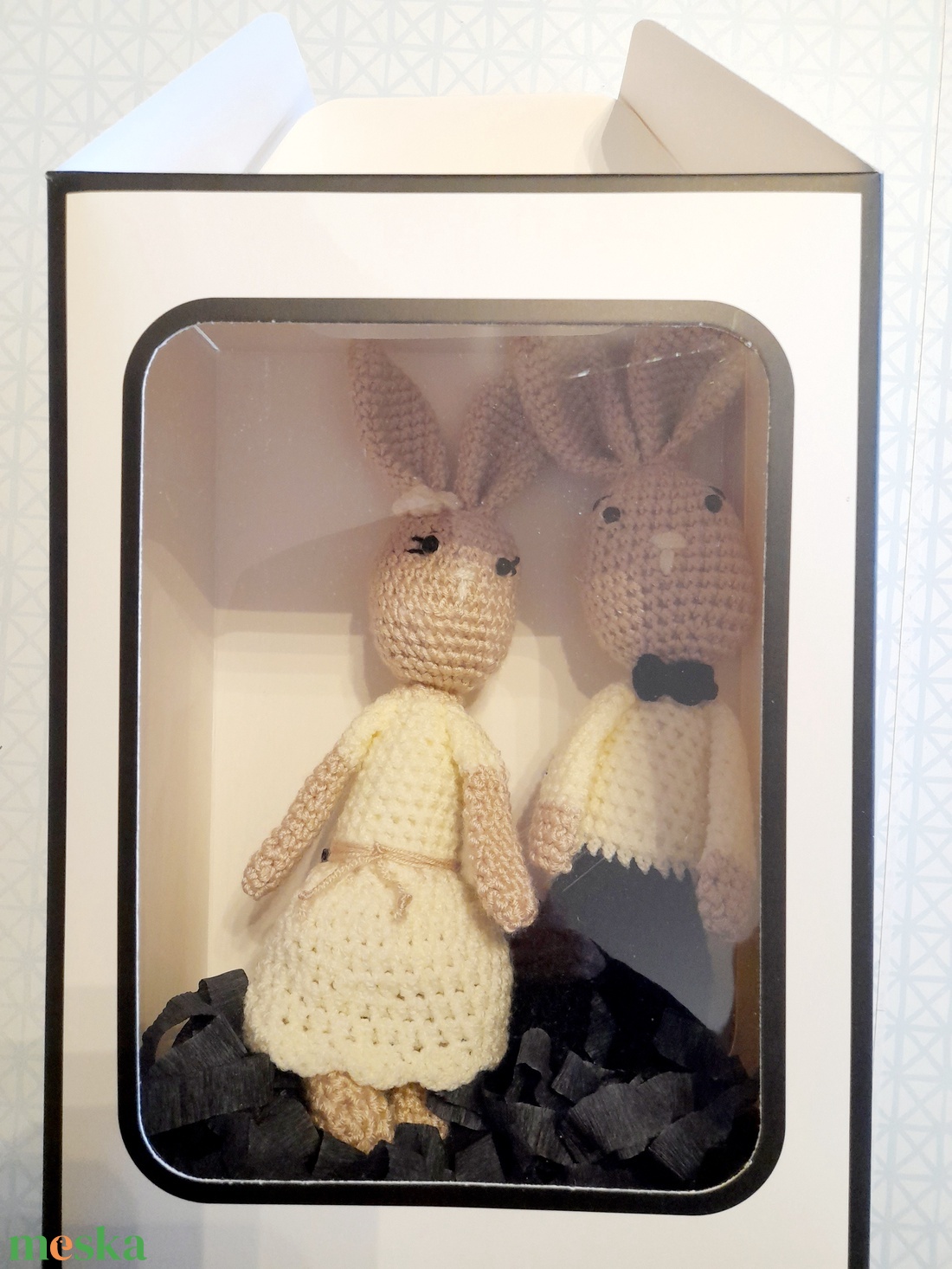 Horgolt nyuszipár- esküvőre, eljegyzésre. - esküvő - esküvői szett - Meska.hu