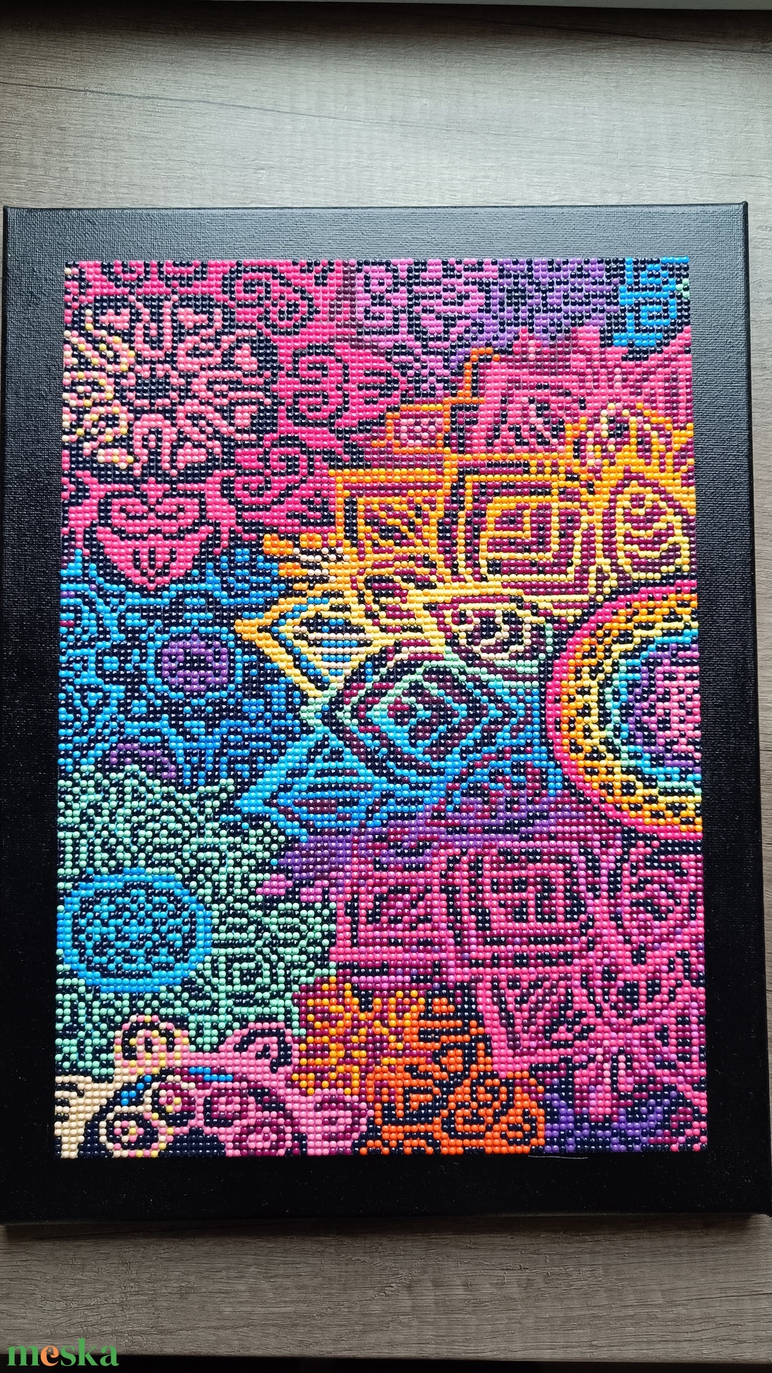 Mandala falikép, gyöngykirakó technikával készült - otthon & életmód - dekoráció - kép & falikép - mozaik kép - Meska.hu