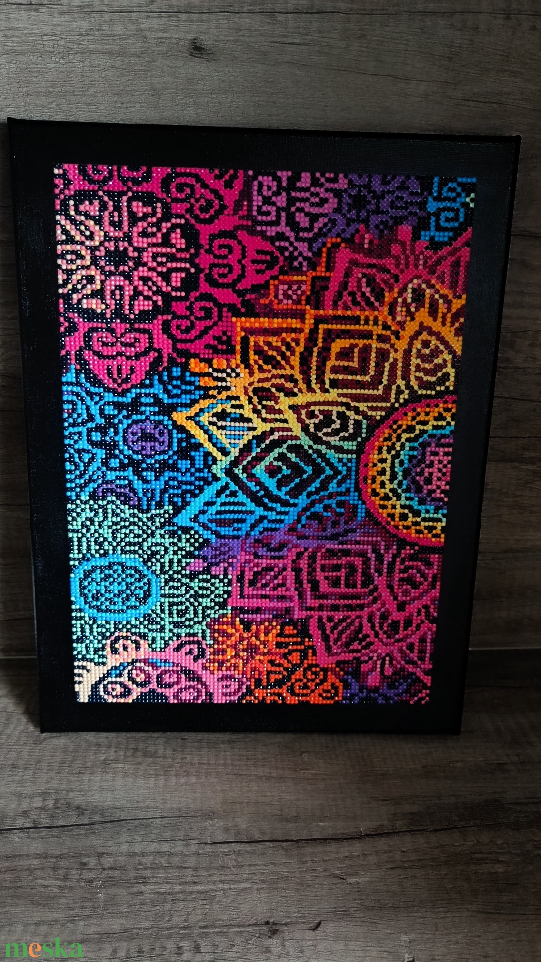 Mandala falikép, gyöngykirakó technikával készült - otthon & életmód - dekoráció - kép & falikép - mozaik kép - Meska.hu