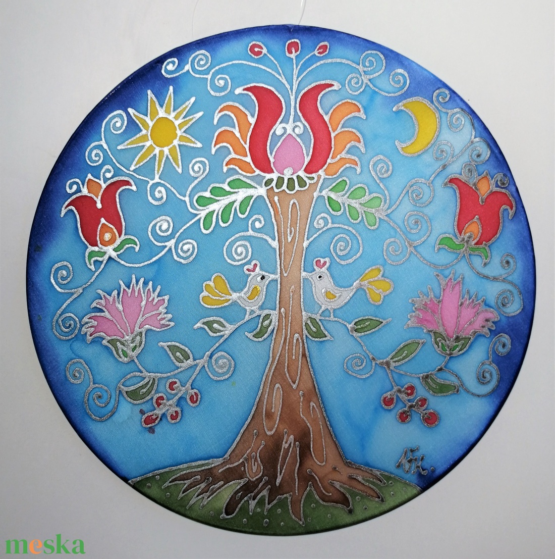 Virágos életfa kör alakú selyemkép - otthon & életmód - dekoráció - spiritualitás - mandala - Meska.hu Virágos életfa kör alakú selyemkép - otthon & életmód - dekoráció - spiritualitás - mandala - Meska.hu