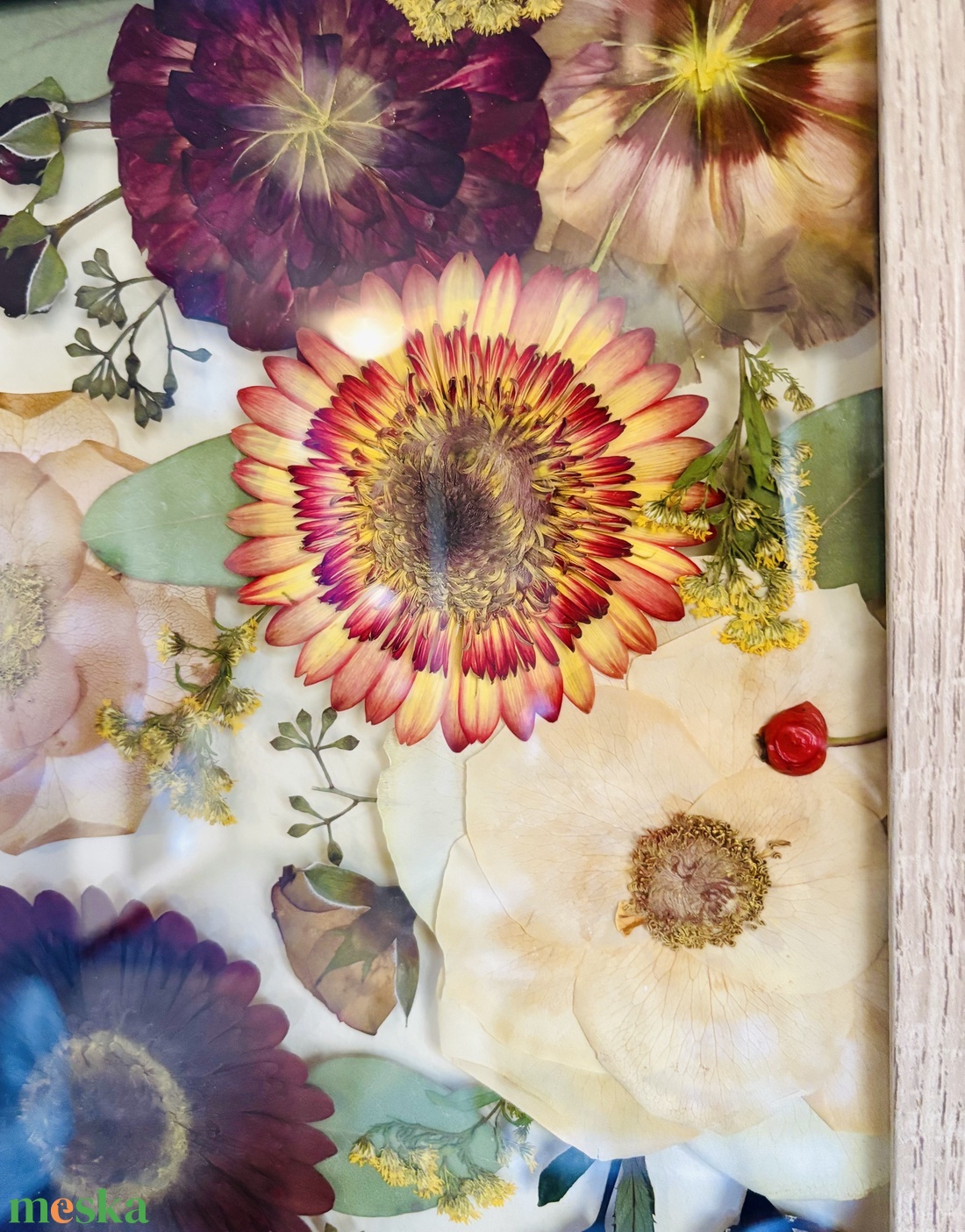 Esküvői csokor préselés 50x60 cm lebegő keretben - egyedi megrendelésre - otthon & életmód - dekoráció - virágdísz és tartó - virágbox, virágdoboz - Meska.hu