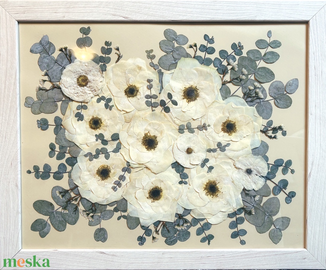 Esküvői csokor préselés 40x50 cm lebegő keretben - egyedi megrendelésre - otthon & életmód - dekoráció - virágdísz és tartó - virágbox, virágdoboz - Meska.hu