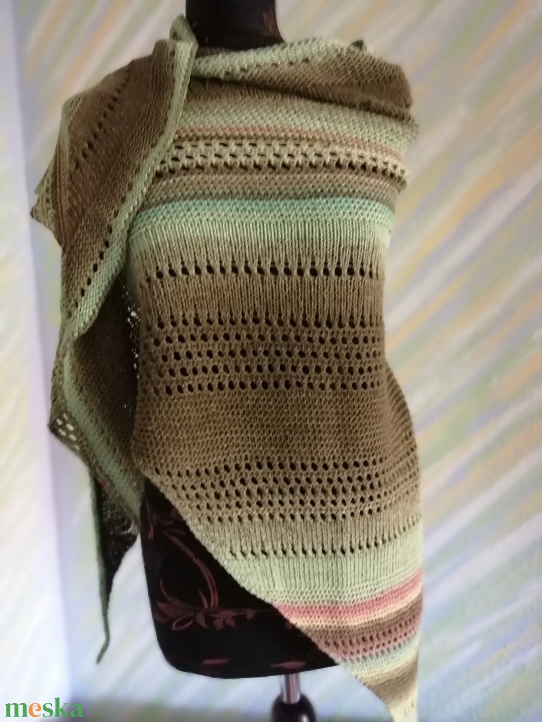 erdő kötött kendő - ruha & divat - sál, sapka, kendő - sál - Meska.hu