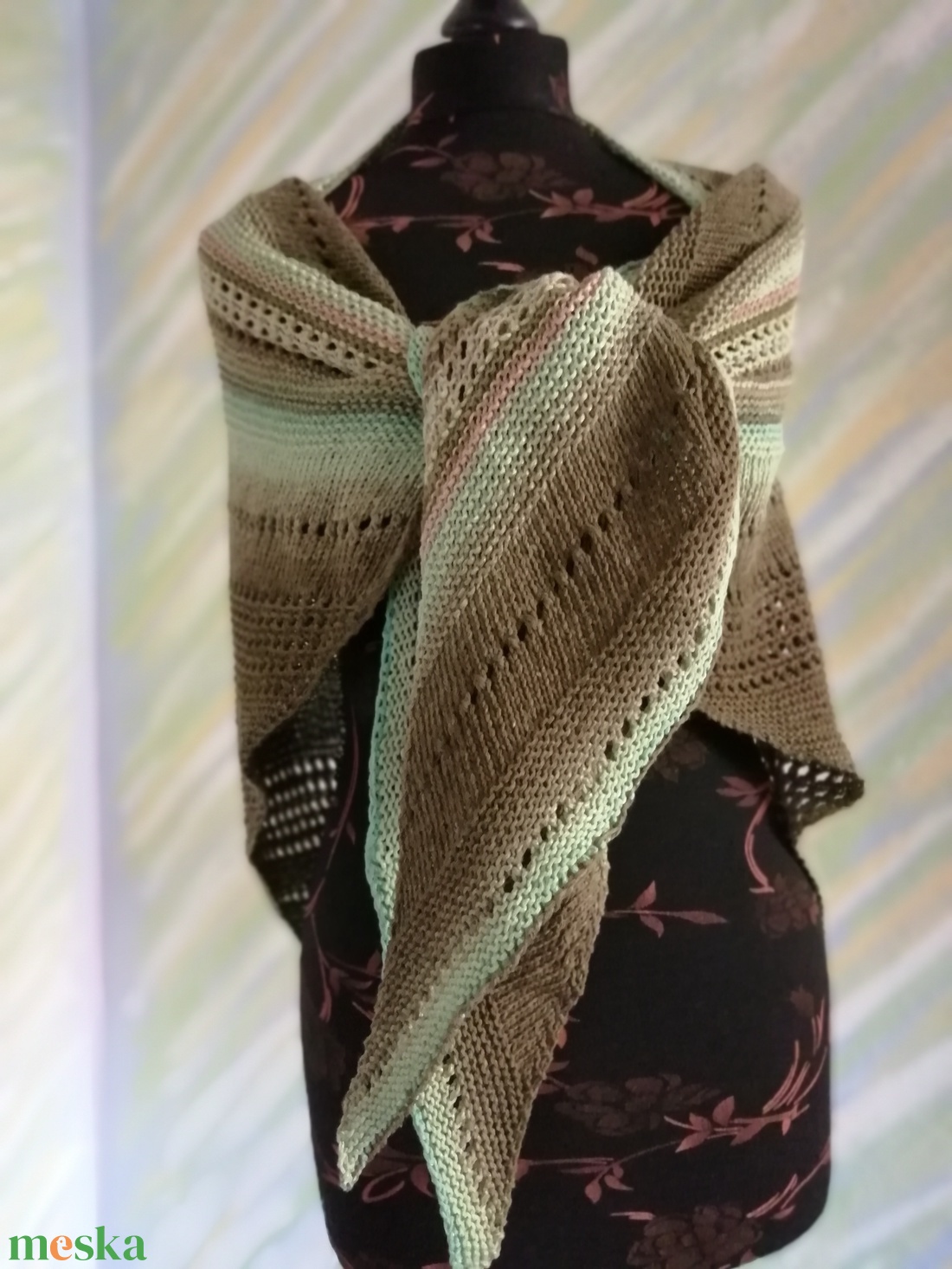 erdő kötött kendő - ruha & divat - sál, sapka, kendő - sál - Meska.hu