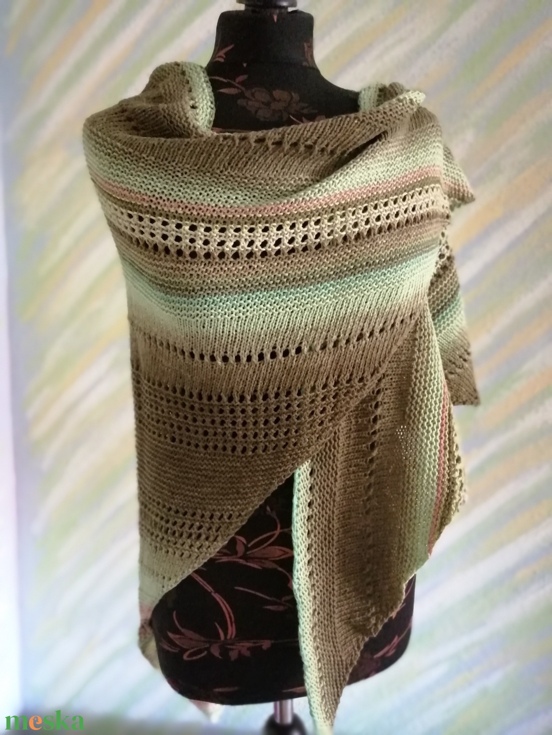 erdő kötött kendő - ruha & divat - sál, sapka, kendő - sál - Meska.hu