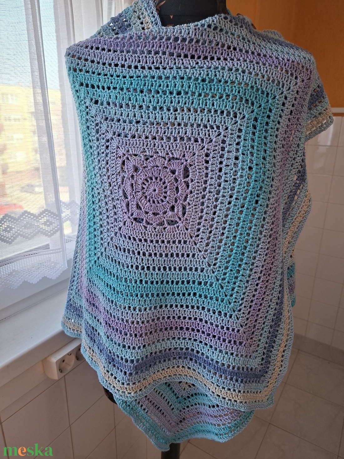 Poncsó +kendő egyben - ruha & divat - női ruha - poncsó - Meska.hu