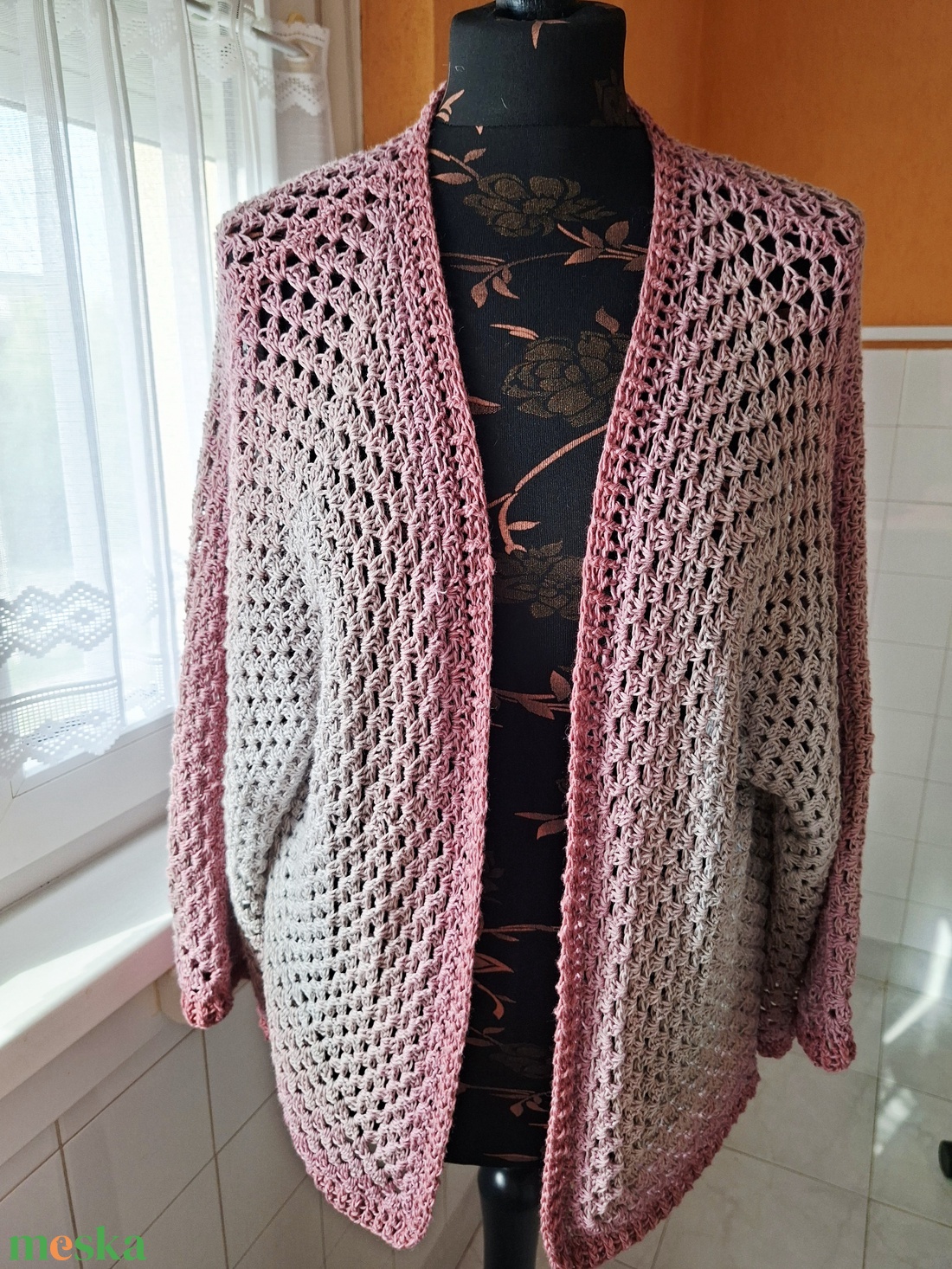 SzürkeségDivatos hexagon kardigán - ruha & divat - női ruha - kardigánok - Meska.hu