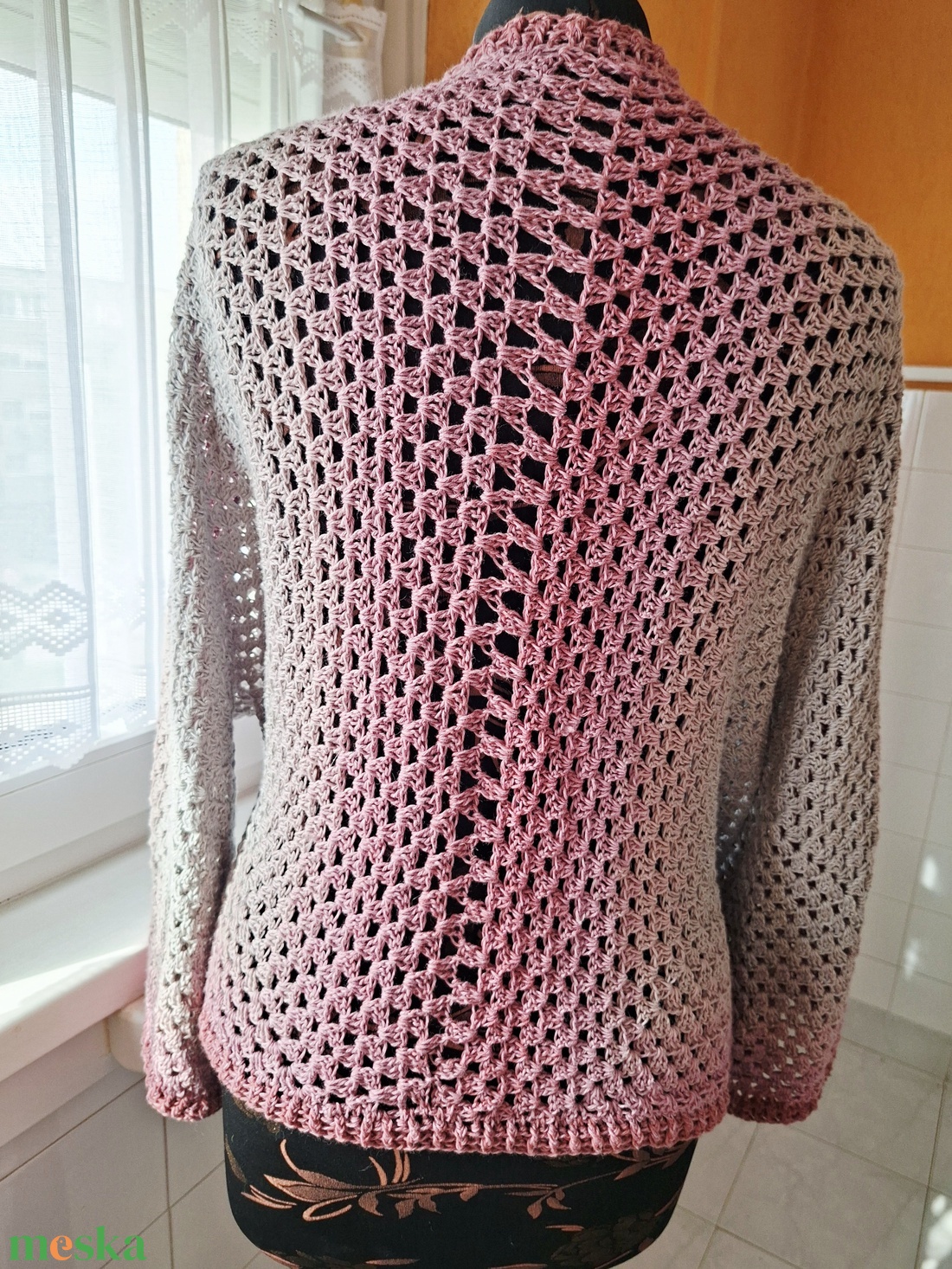 SzürkeségDivatos hexagon kardigán - ruha & divat - női ruha - kardigánok - Meska.hu