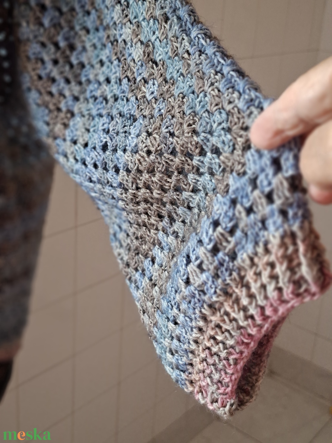 KékségDivatos hexagon kardigán - ruha & divat - női ruha - kardigánok - Meska.hu