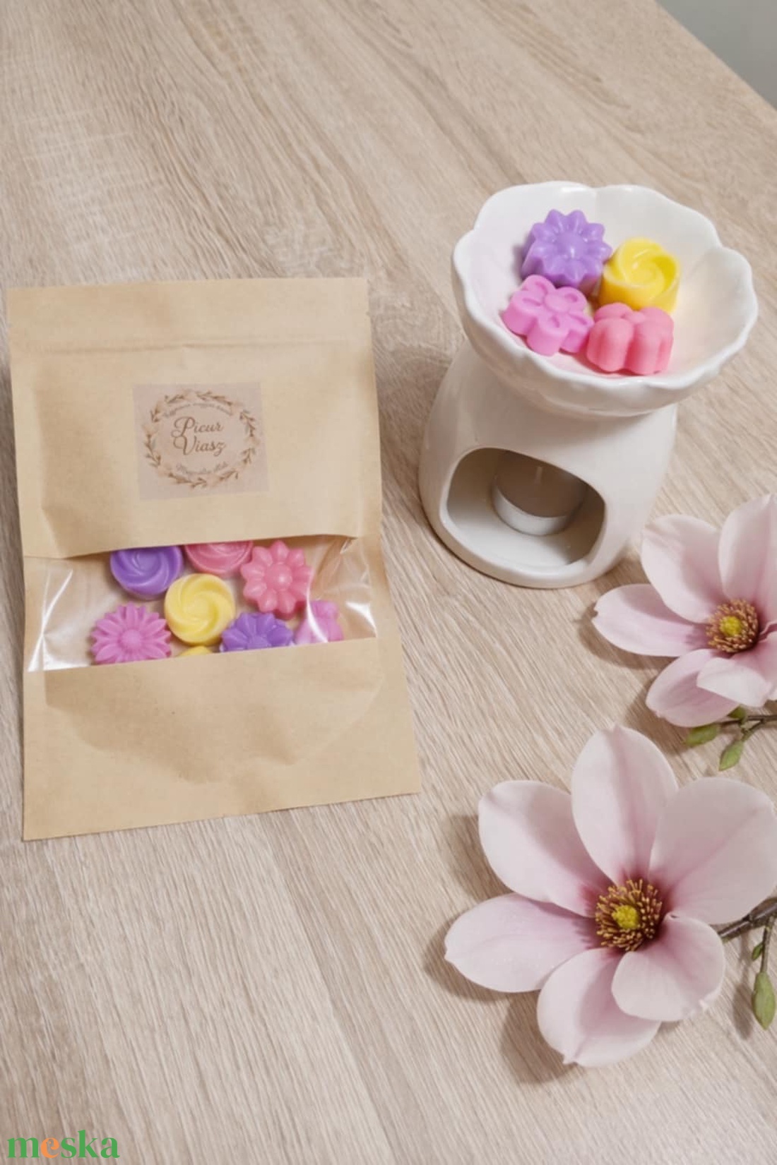 Magnólia illatviasz szójaviaszból - otthon & életmód - gyertya, illat, aroma - illatviasz - Meska.hu