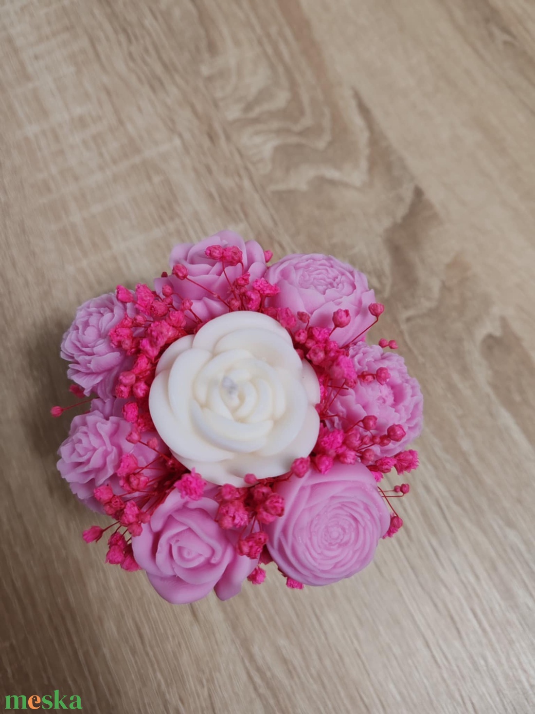 Virágcsokor gyertya pohárban - otthon & életmód - gyertya, illat, aroma - gyertya - Meska.hu