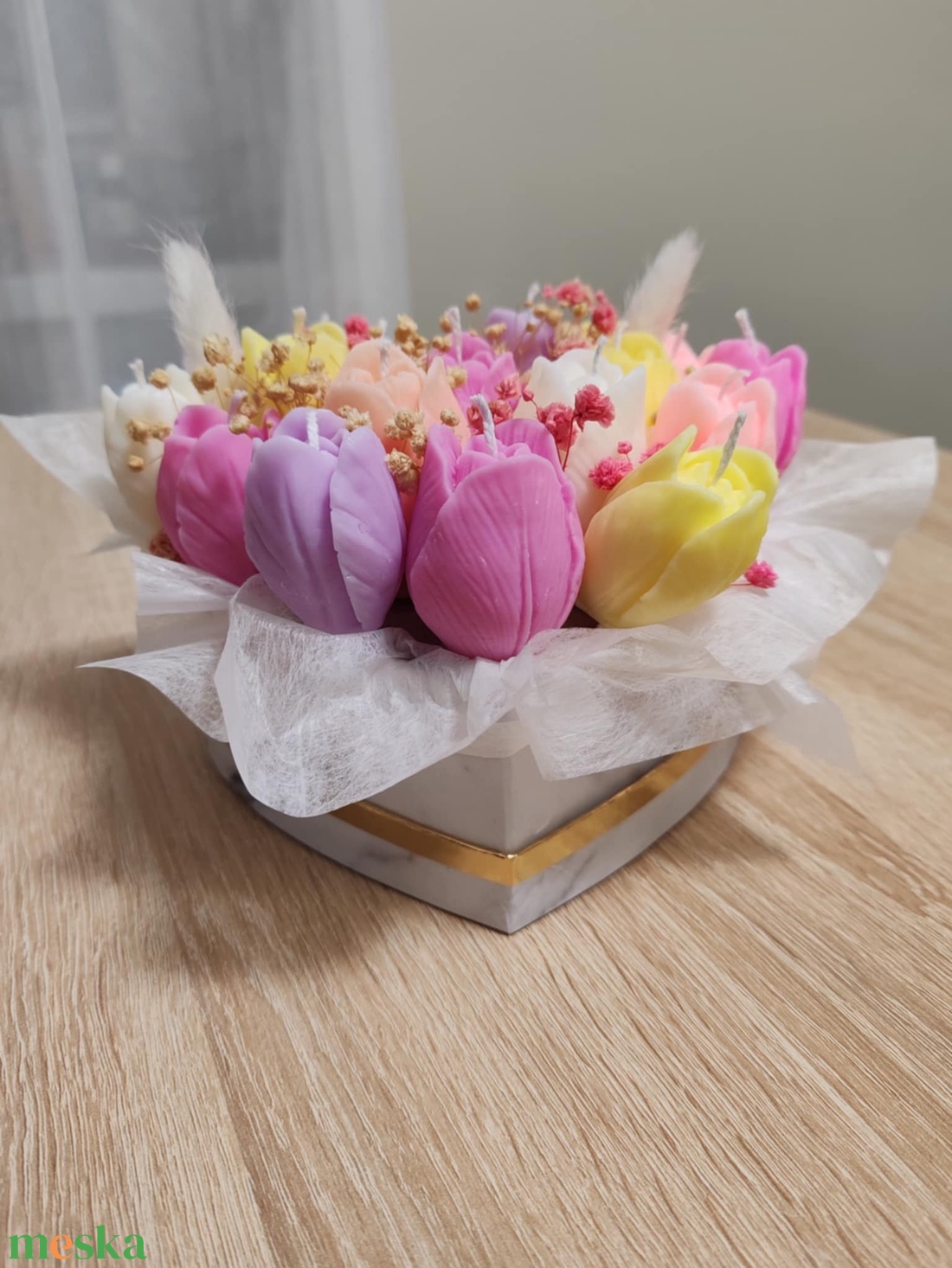 Tulipánbox gyertyából - otthon & életmód - gyertya, illat, aroma - gyertya - Meska.hu