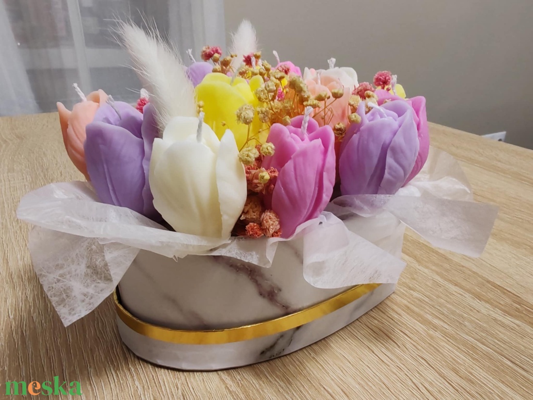 Tulipánbox gyertyából - otthon & életmód - gyertya, illat, aroma - gyertya - Meska.hu