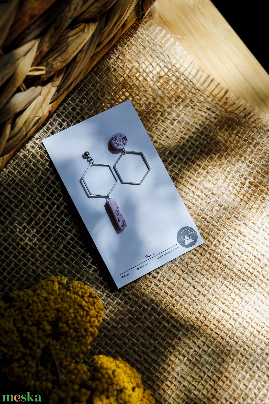 Purple hexagon - ékszer - fülbevaló - lógó fülbevaló - Meska.hu Purple hexagon - ékszer - fülbevaló - lógó fülbevaló - Meska.hu