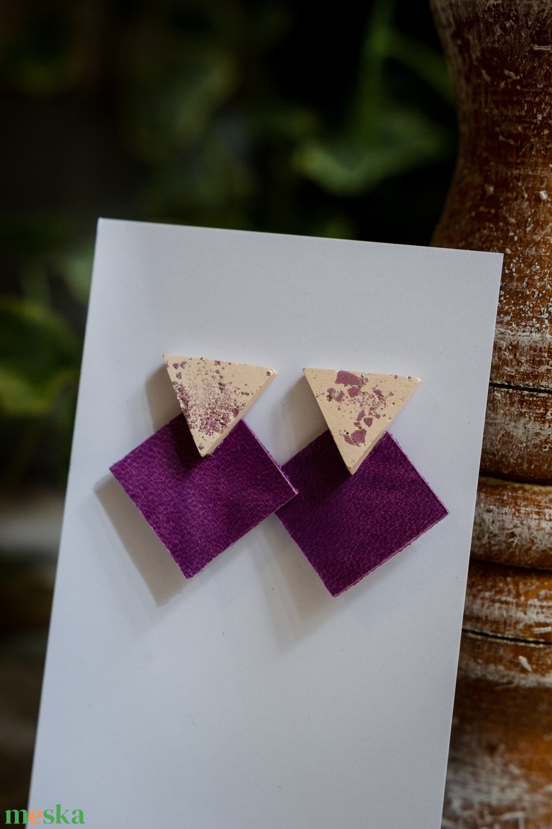 Purple triangle - ékszer - fülbevaló - lógó fülbevaló - Meska.hu Purple triangle - ékszer - fülbevaló - lógó fülbevaló - Meska.hu