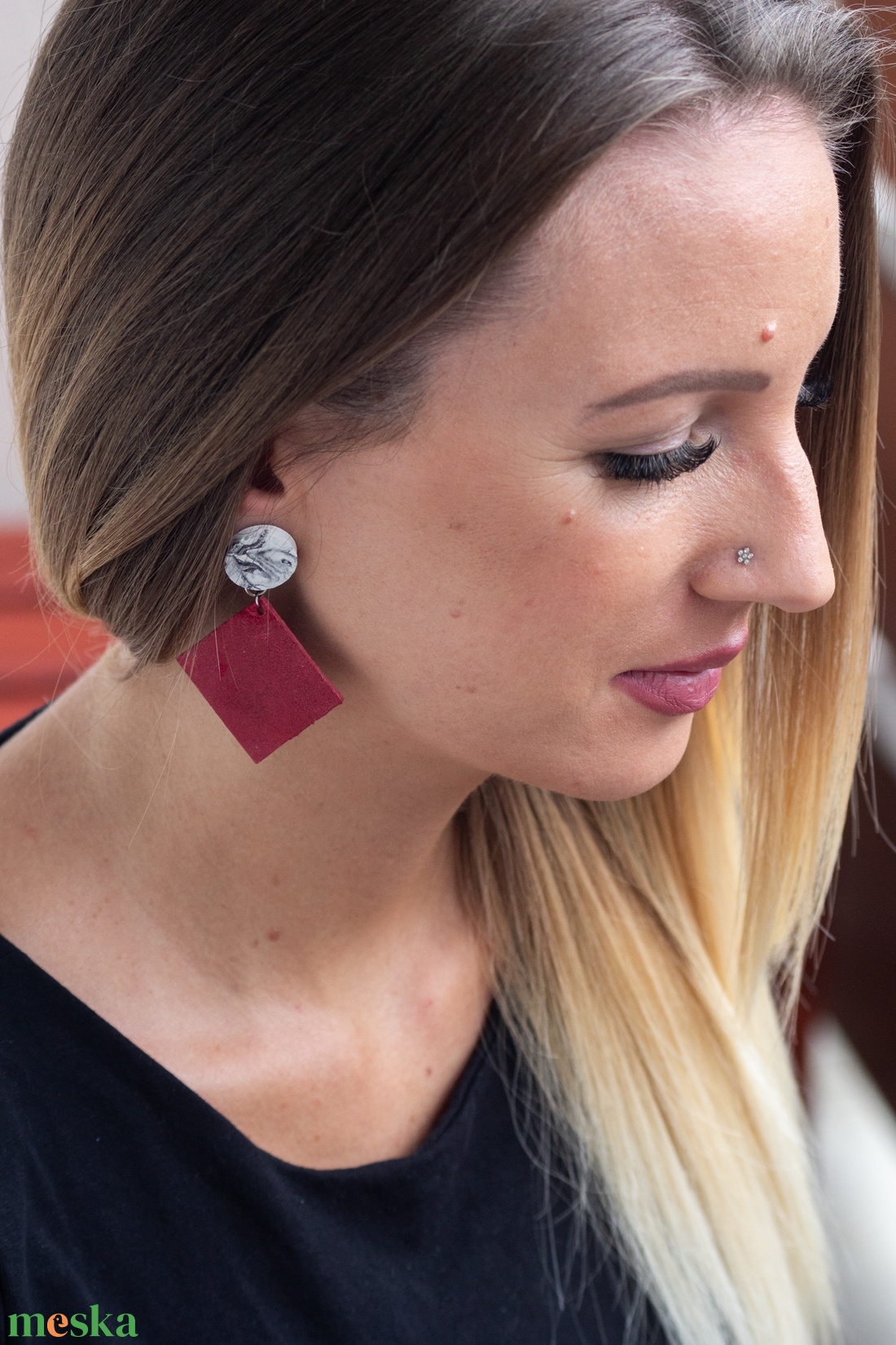 Big red marble - ékszer - fülbevaló - lógó fülbevaló - Meska.hu Big red marble - ékszer - fülbevaló - lógó fülbevaló - Meska.hu