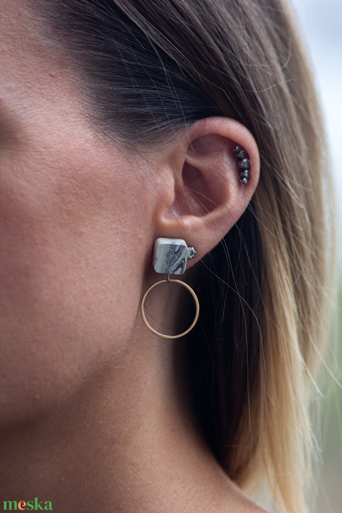 Gold marble - ékszer - fülbevaló - lógó fülbevaló - Meska.hu Gold marble - ékszer - fülbevaló - lógó fülbevaló - Meska.hu