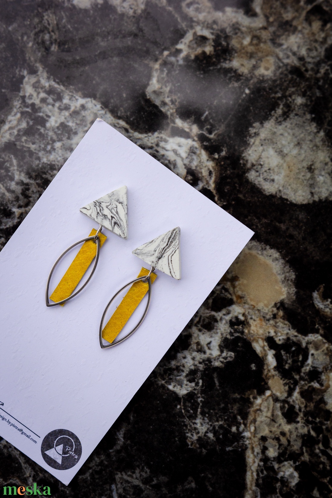 Yellow marble - ékszer - fülbevaló - lógó fülbevaló - Meska.hu Yellow marble - ékszer - fülbevaló - lógó fülbevaló - Meska.hu