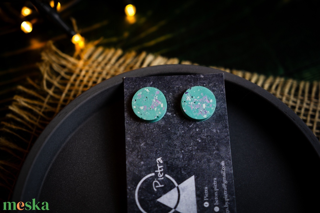 Türkiz és rózsaszín  - színes beton fülbevaló - ékszer - fülbevaló - pötty fülbevaló - Meska.hu Türkiz és rózsaszín  - színes beton fülbevaló - ékszer - fülbevaló - pötty fülbevaló - Meska.hu