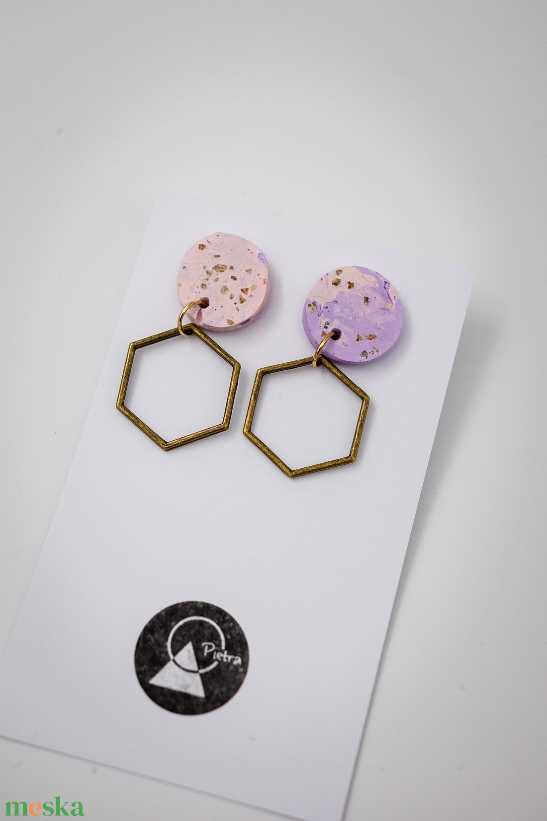 Pasztell - 6395 - ékszer - fülbevaló - lógó fülbevaló - Meska.hu