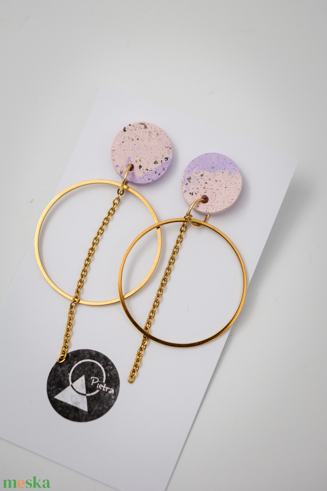 Pasztell - 6387 - ékszer - fülbevaló - lógó fülbevaló - Meska.hu