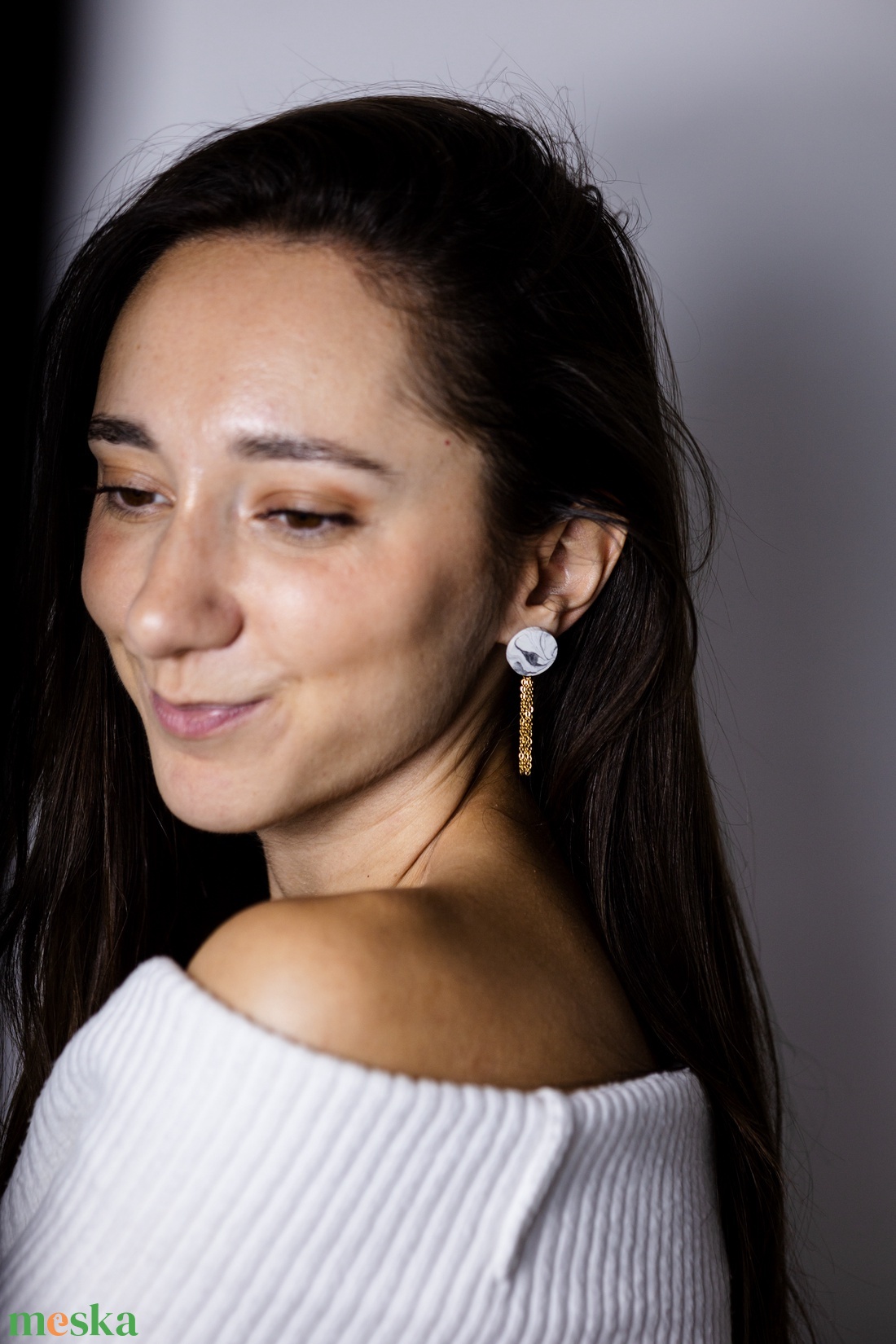 Marble 6117 - ékszer - fülbevaló - lógó fülbevaló - Meska.hu