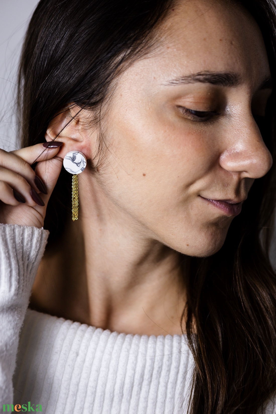 Marble 6117 - ékszer - fülbevaló - lógó fülbevaló - Meska.hu