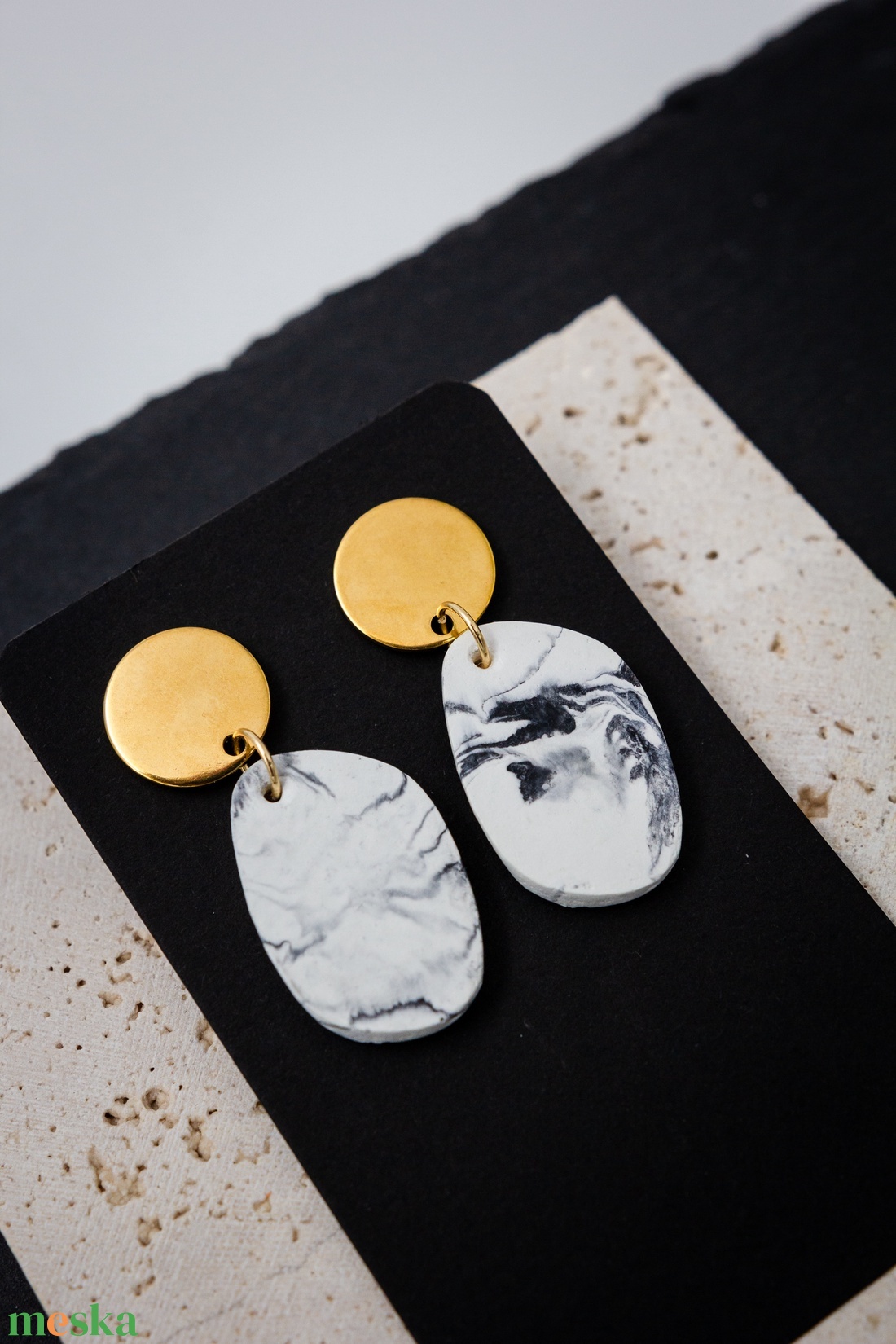 Marble 8 - ékszer - fülbevaló - lógó fülbevaló - Meska.hu