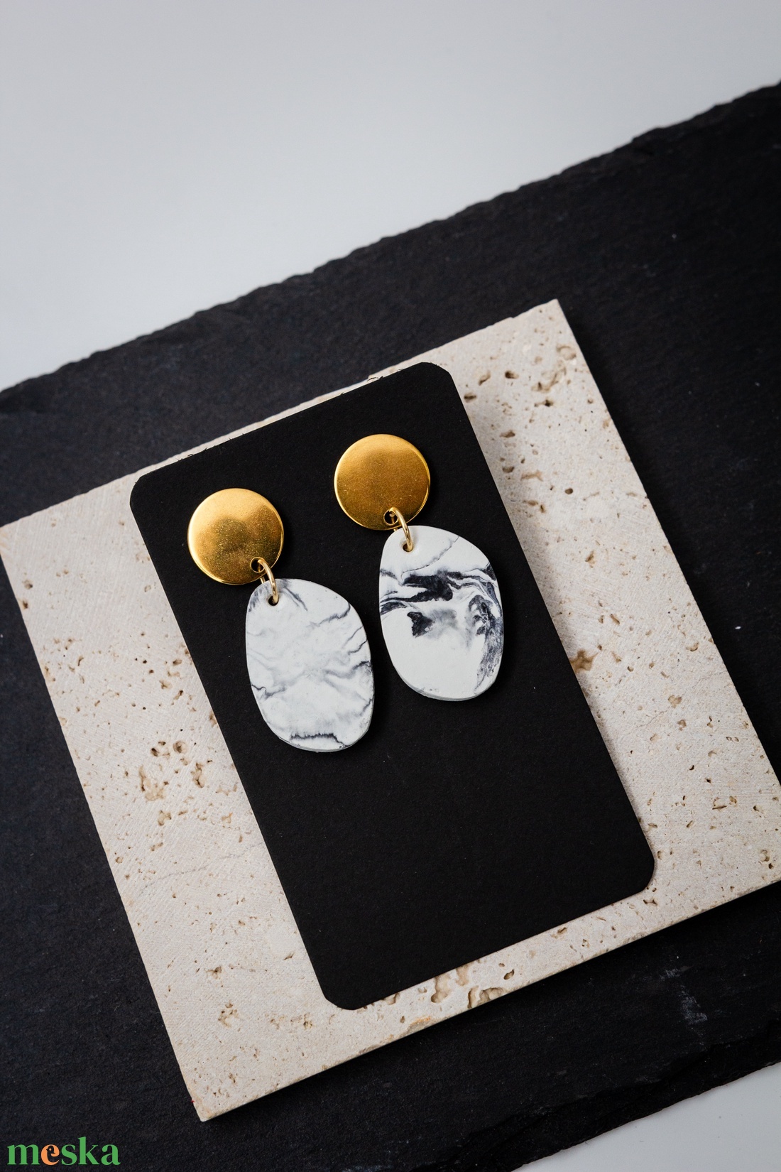 Marble 8 - ékszer - fülbevaló - lógó fülbevaló - Meska.hu