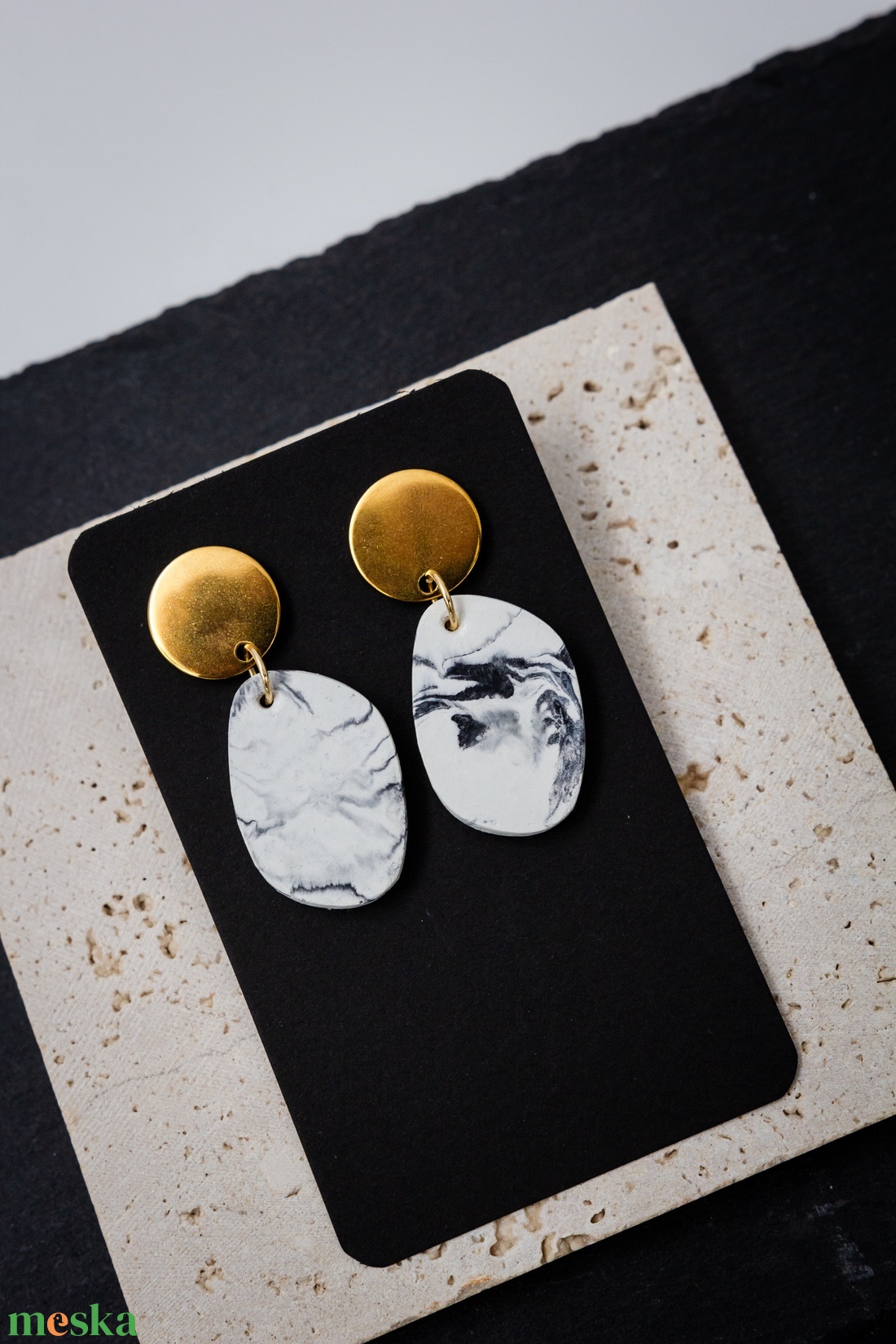 Marble 8 - ékszer - fülbevaló - lógó fülbevaló - Meska.hu