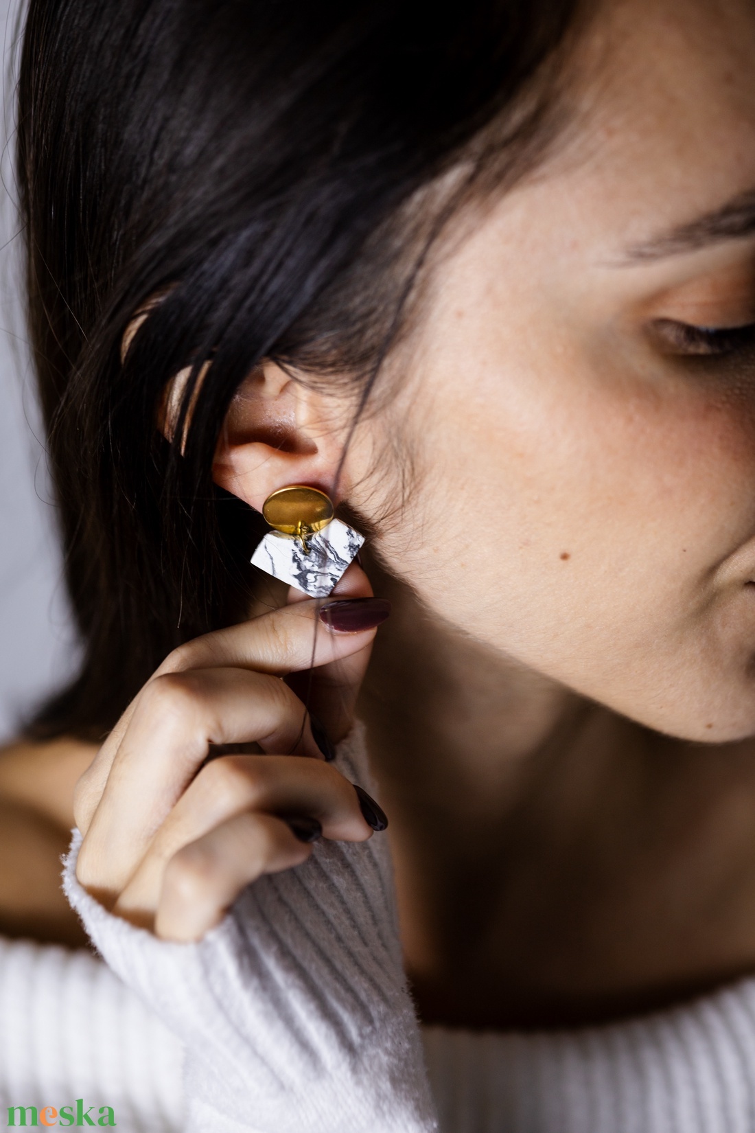 Marble 11 - ékszer - fülbevaló - lógó fülbevaló - Meska.hu