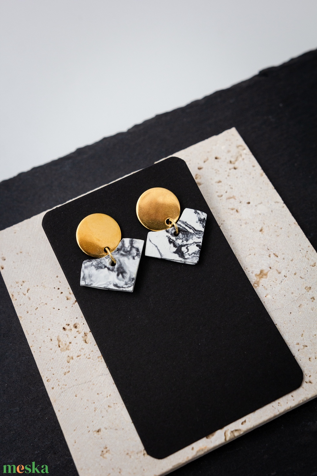 Marble 11 - ékszer - fülbevaló - lógó fülbevaló - Meska.hu