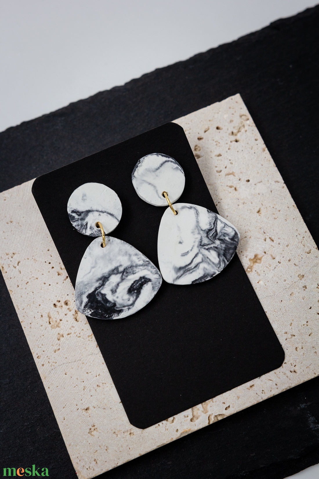 Marble 9 - ékszer - fülbevaló - lógó fülbevaló - Meska.hu