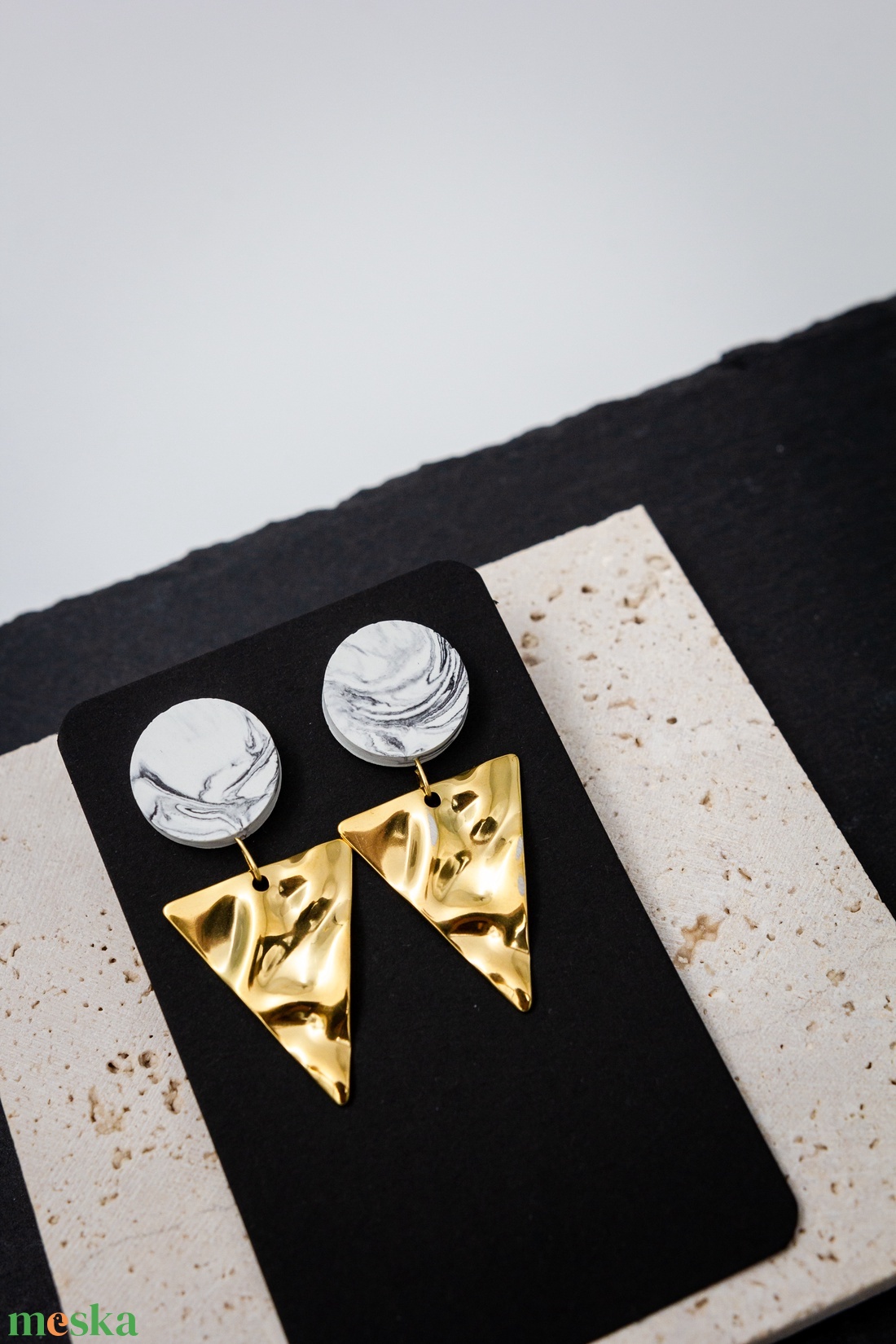 Marble 10 - ékszer - fülbevaló - lógó fülbevaló - Meska.hu