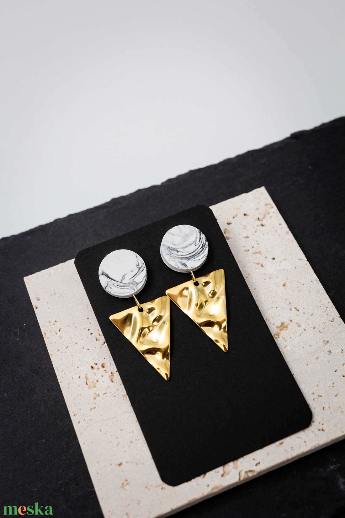 Marble 10 - ékszer - fülbevaló - lógó fülbevaló - Meska.hu