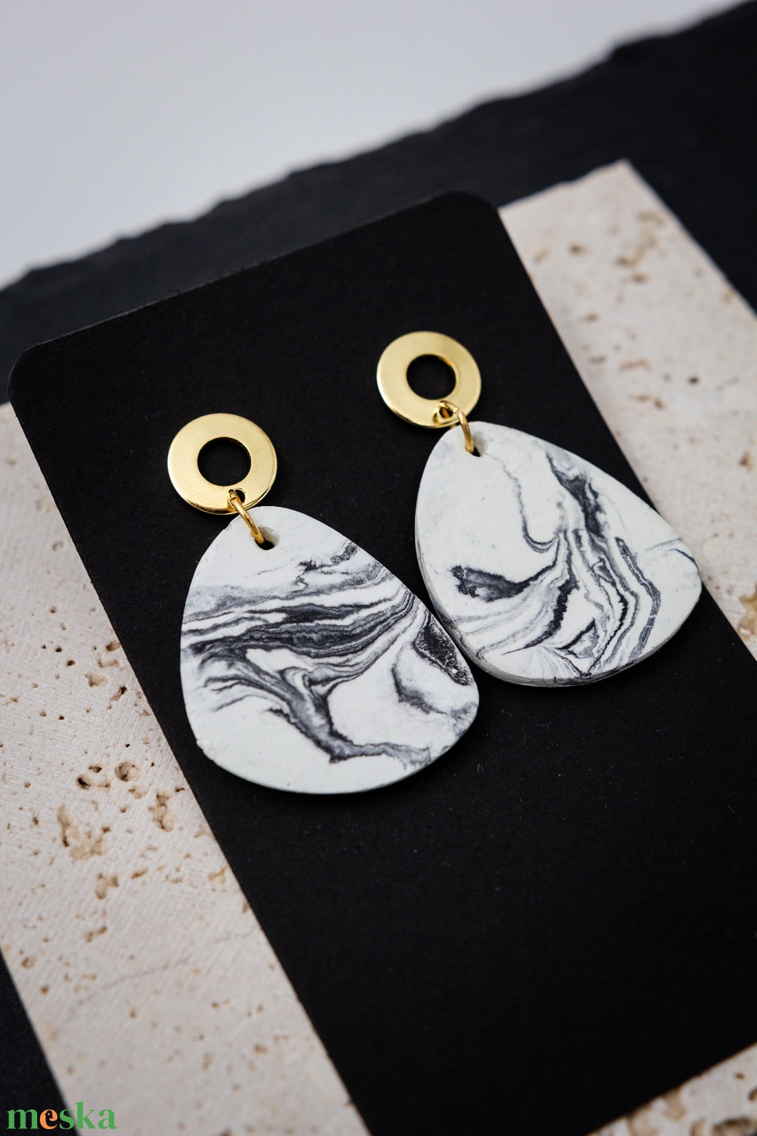 Marble 3 - ékszer - fülbevaló - lógó fülbevaló - Meska.hu