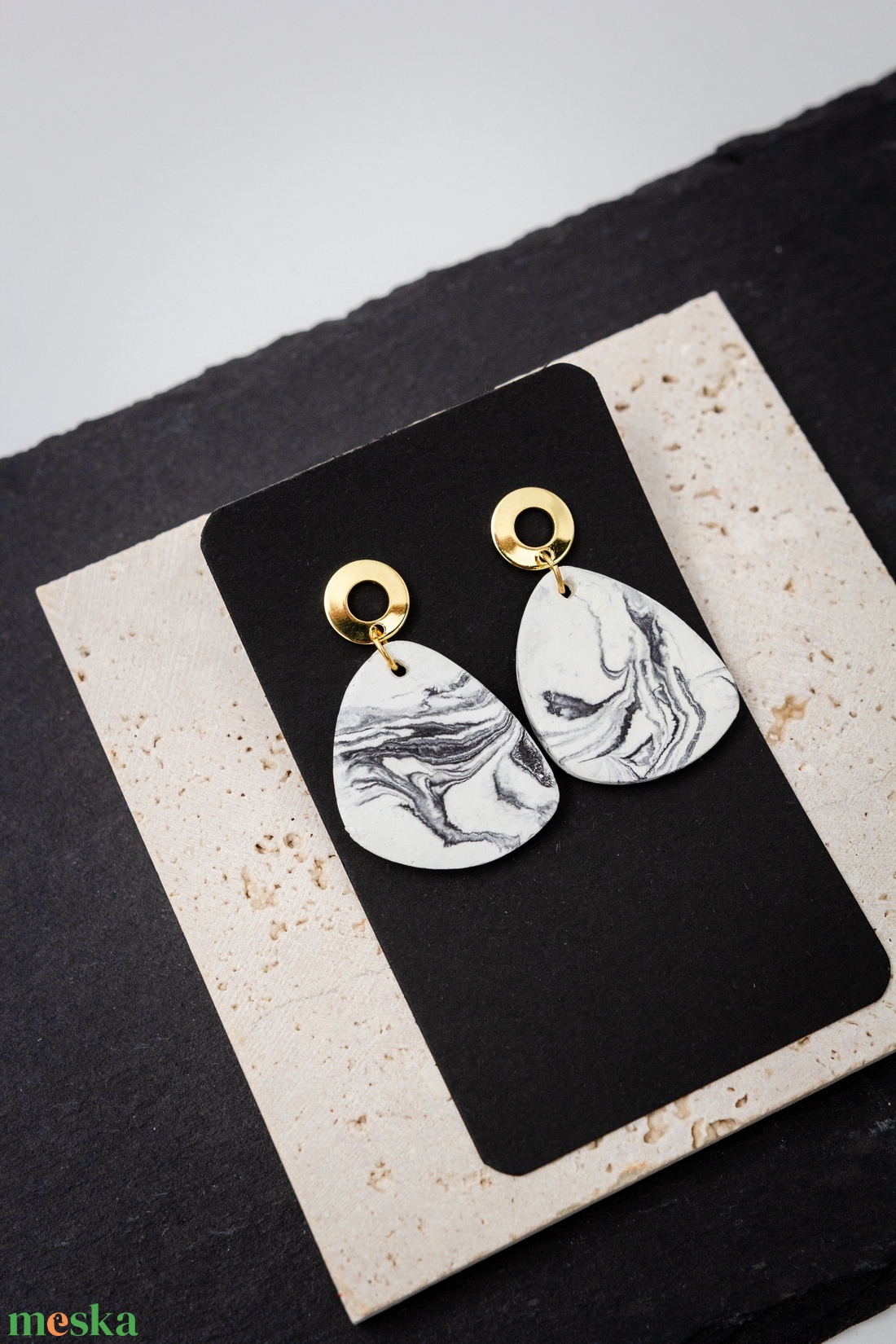 Marble 3 - ékszer - fülbevaló - lógó fülbevaló - Meska.hu