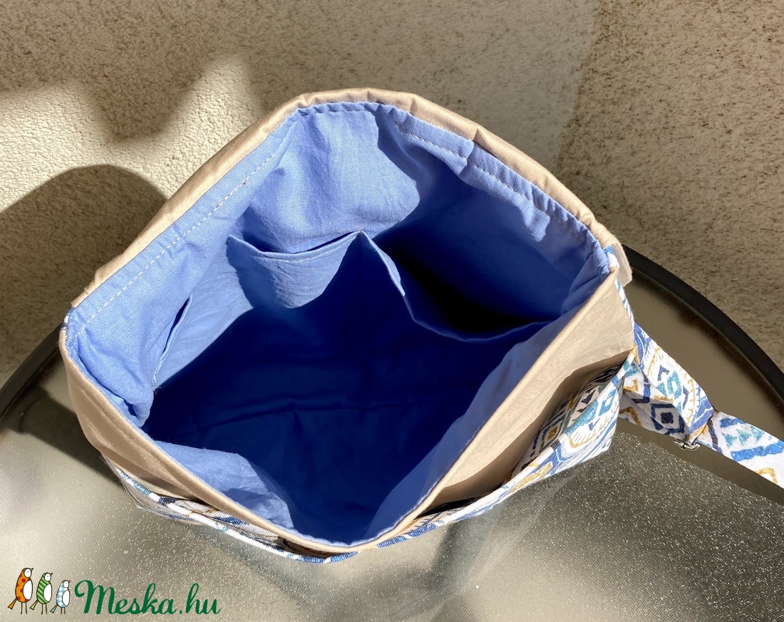 Nyári görög mintás hátizsák - táska & tok - hátizsák - hátizsák - Meska.hu