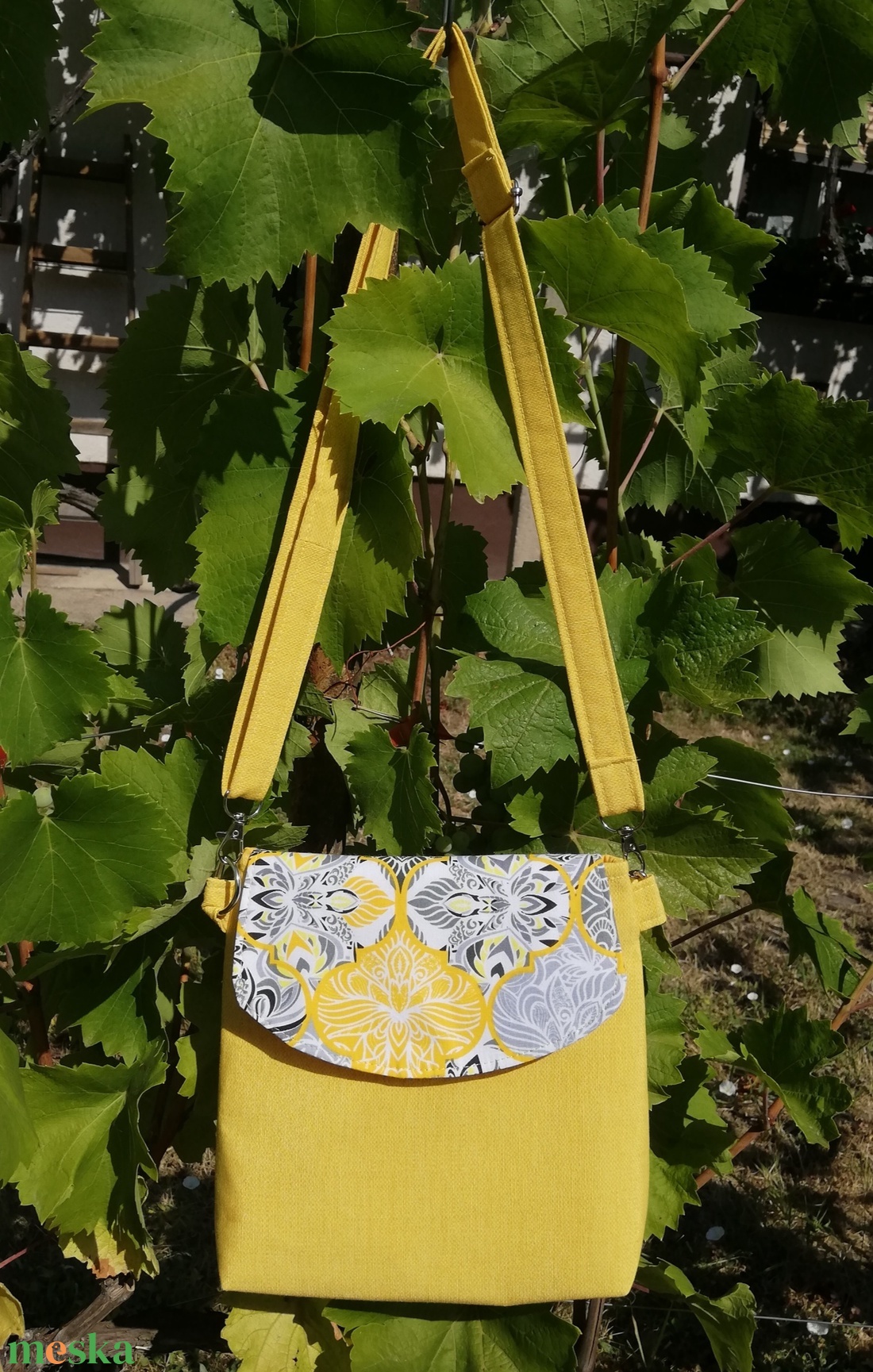 Marokkó mintás sárga oldaltáska - táska & tok - kézitáska & válltáska - vállon átvethető táska - Meska.hu