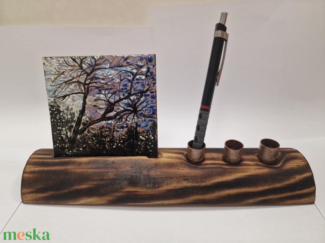 Asztali tolltartó tűzzomác képpel - otthon & életmód - tárolás & rendszerezés - íróasztali tároló - Meska.hu