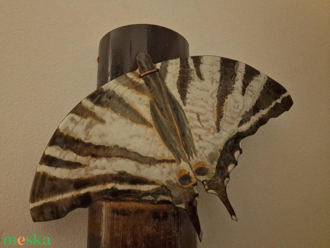 Bambusz kulcstartó tűzzománc kardos lepke (pillangó) dekorral - otthon & életmód - dekoráció - fali és függő dekoráció - fali kulcstartó - Meska.hu