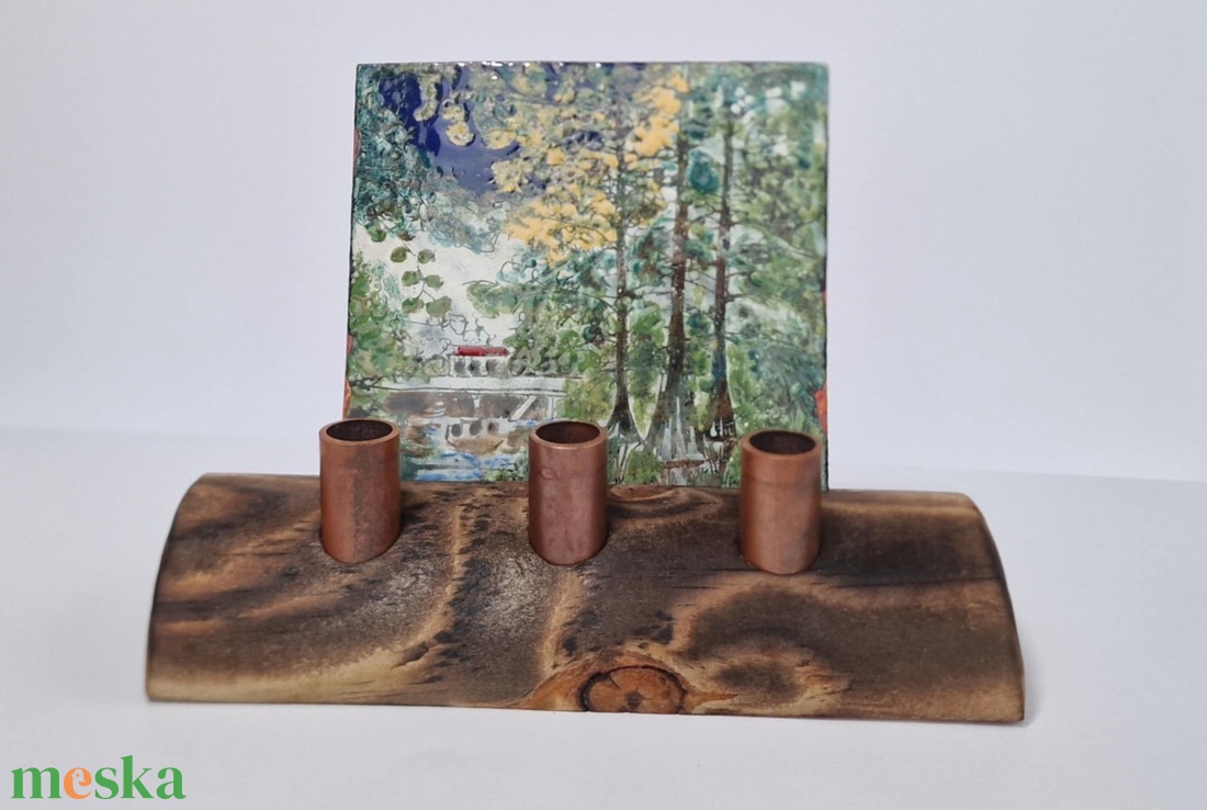 Asztali tolltartó tűzzomác képpel mocsári ciprusokról - otthon & életmód - tárolás & rendszerezés - íróasztali tároló - Meska.hu