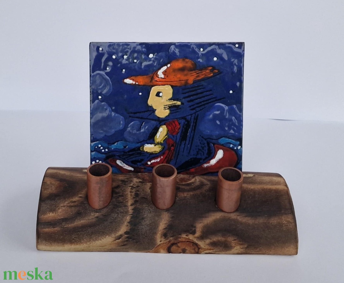 Asztali tolltartó tűzzomác képpel Éjjeli csónakos címmel - otthon & életmód - tárolás & rendszerezés - íróasztali tároló - Meska.hu