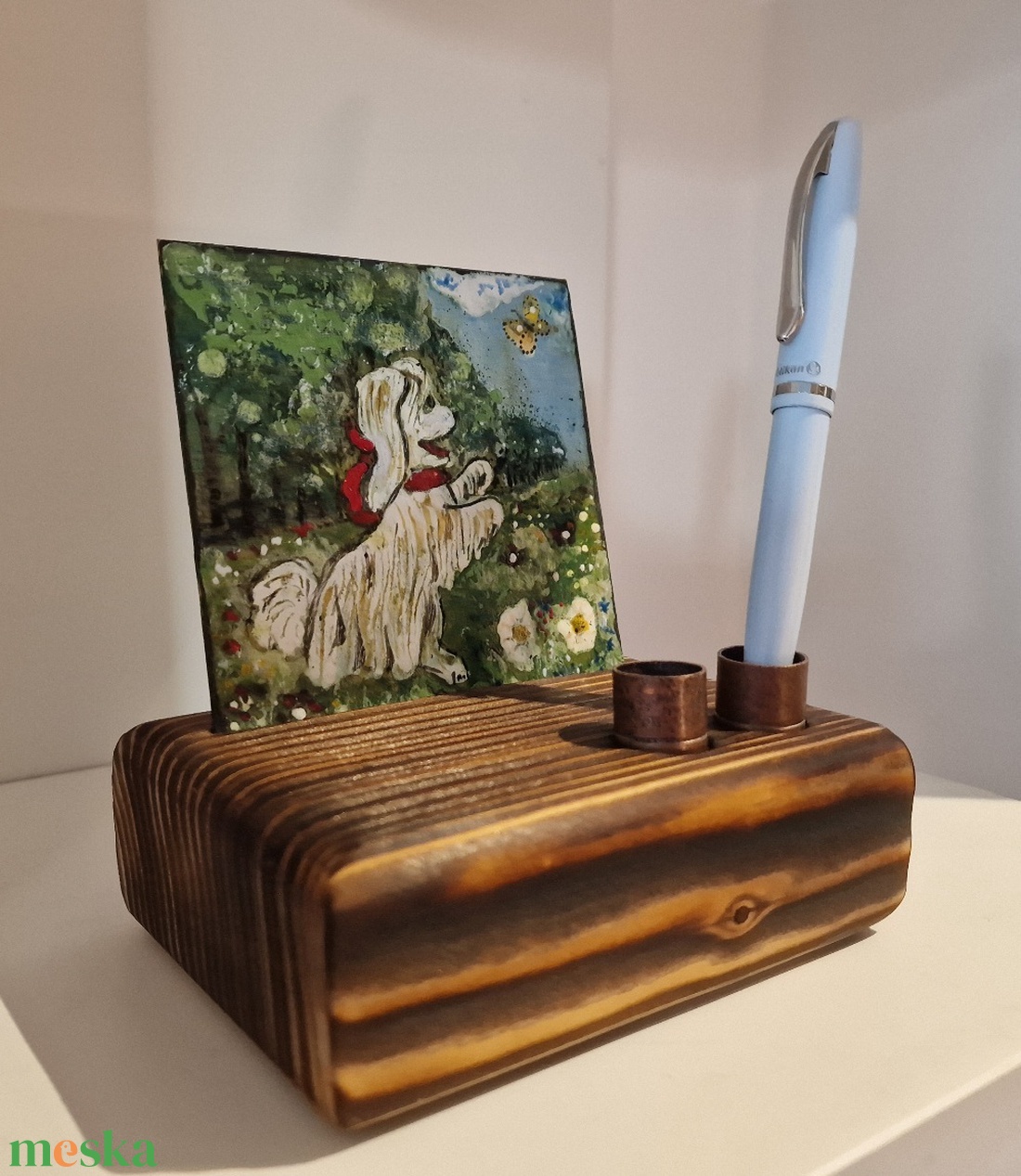 Asztali tolltartó tűzzomác képpel Szepi, a törpepincsiről - otthon & életmód - tárolás & rendszerezés - íróasztali tároló - Meska.hu