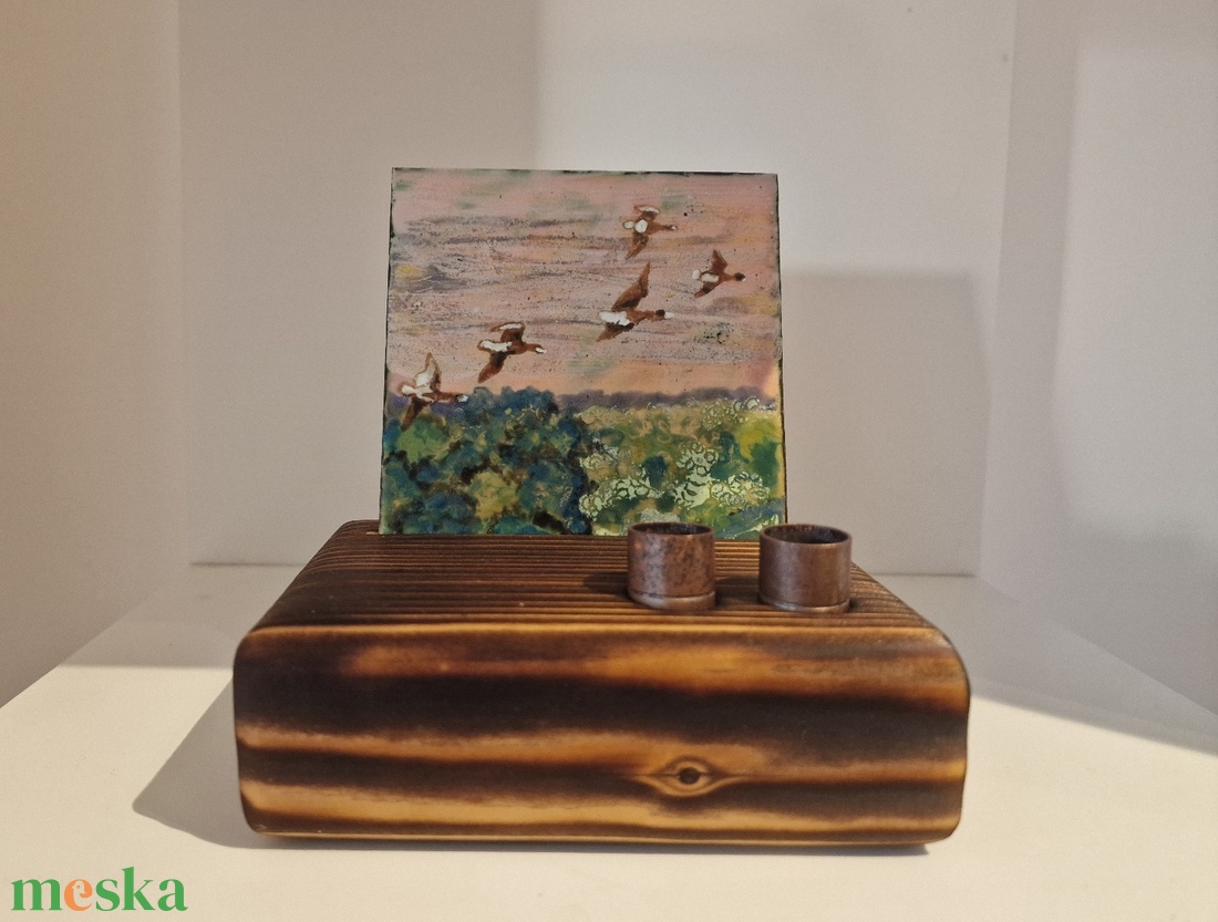 Asztali tolltartó tűzzomác képpel vadludakról - otthon & életmód - tárolás & rendszerezés - íróasztali tároló - Meska.hu